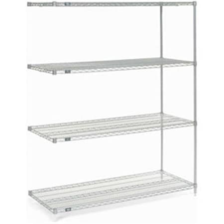 Nexel Poly-Z-Brite Wire Shelving Add-On - 54 x 24 x 86 in. - Clear 189369