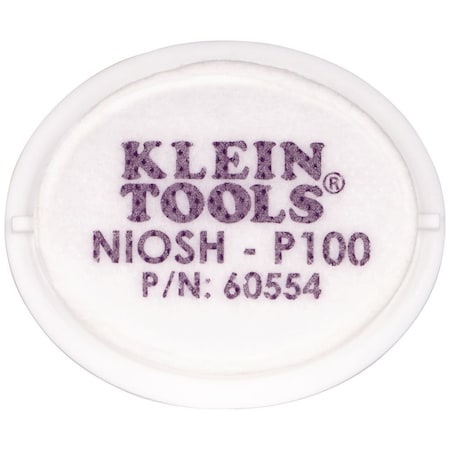 Klein Tools Half-Mask Respirator Filters, P100, 2PK 60554
