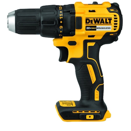 Dewalt BRUSHLESS CORDLESS DRILL/DRIVER, .5 CHUCK, 20 V, 7.52 IN OAL DCD777B