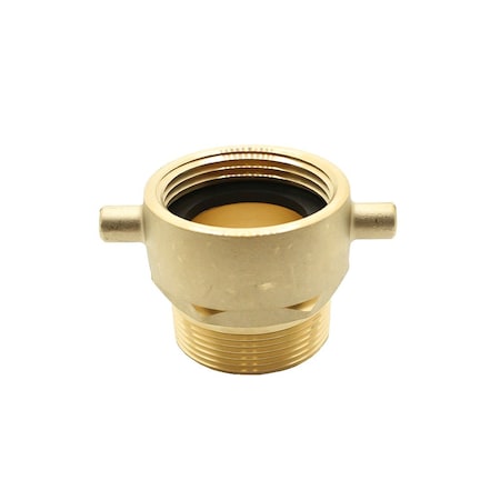 Firesafe 1-1/2" Female NH/NST X 1-1/2" Male NPT Brass Swivel Fire Hose / Hydrant Adapter with Pin Lug 8612000