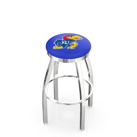 Holland Bar Stool Co 36" Chrome Kansas Swivel Bar Stool, Accent Ring L8C2C36KnsasU