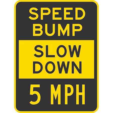Lyle Speed Bump Slow Down 5 Mph, 18x24, High Intensity Prismatic, Yellow G-10333-HI_18x24