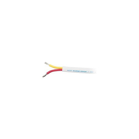 Ancor Marine Grade Tinned Duplex Safety Cable Red and Yellow With White Jacket, 12/2 Round, 100 ft 126310