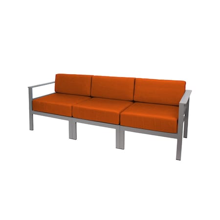 Bfm Seating Belmar 82in Outdoor Sectional Sofa with Sunbrella Cushions, Soft Gray Frame PH6101SG-14086