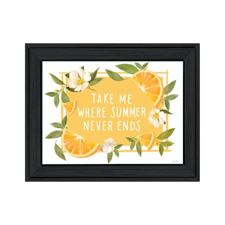 Homeroots Take Me Where Summer Never Ends Black Framed Print Wall Art 529842