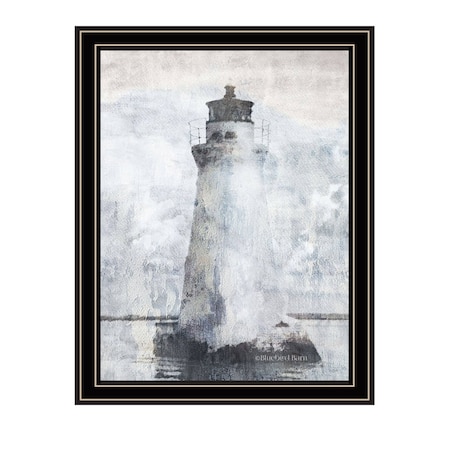 Homeroots Lighthouse Black Framed Print Wall Art 529622