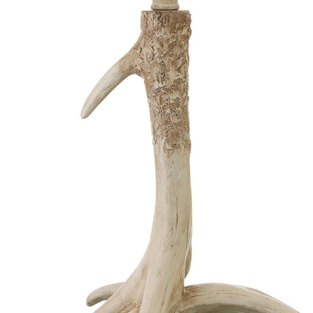 Homeroots 27" Brown Antlers Table Lamp With White Drum Shade 546133