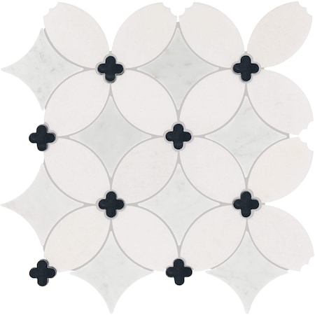 Daltile Lavaliere Natural Stone Petal Mosaic, 10 Sqft per Carton, 10PK LV21PETALMS1L