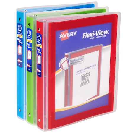 Avery Flexi-View Binder, 1 in Round Ring 17640