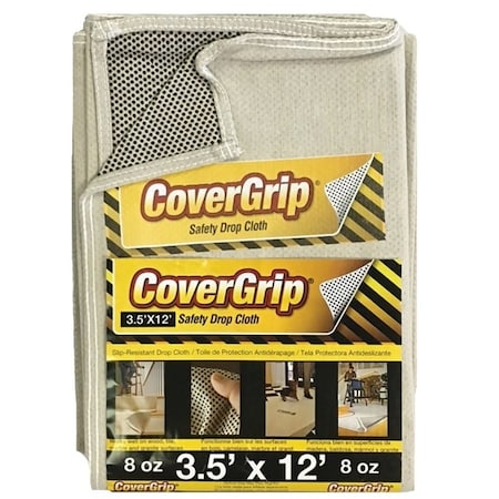 Covergrip /77357 Drop Cloth, 12 ft L, 3-1/2 ft W, Rubber 351208