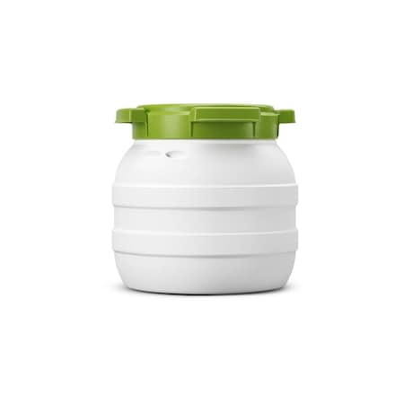 Curtec Biobased Wide Neck Drum with lid, BIO-PE, 3, 6L, white - green 7003-80-907
