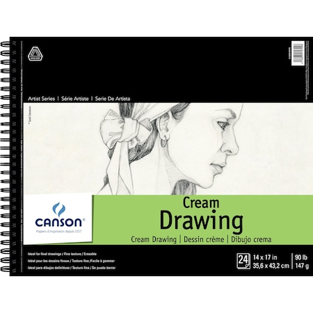 Canson Artist Series Drawing Pad, Side Wire Binding, 24 Sheet, 14x17 inch C100510975