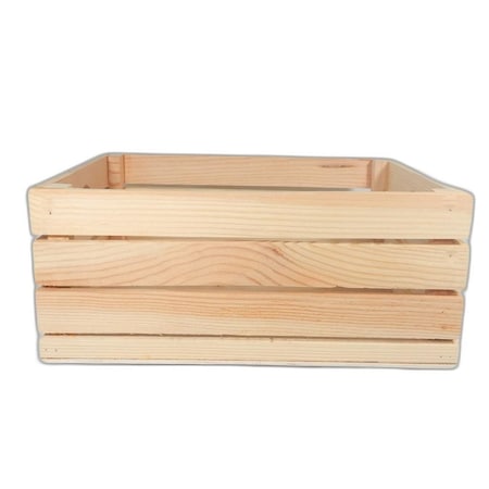 Homeroots 15" Organic Natural Distressed Wood Stacking Milk Crate 471943