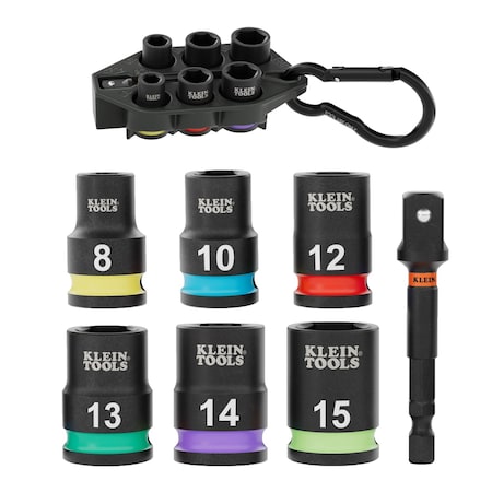 Klein Tools Grab-And-Go Impact Socket Set, Metric, 7-Piece 33808M