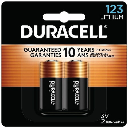 Duracell CopperTop Battery - For Electronics, Camera - CR123 - 3 V - 2 / Pack 41333-66192