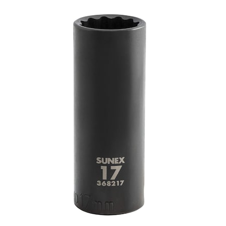 Sunex 3/8 in Drive 17Mm 12-Point Deep Impact Socket 368217