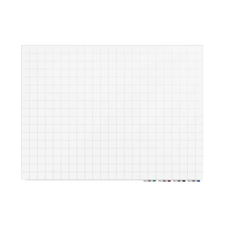Ghent Grid Aria Low Profile Glassboard, 2x2'' Grid, Magnetic, 3'H x 4'W GRPARIASM22G-34