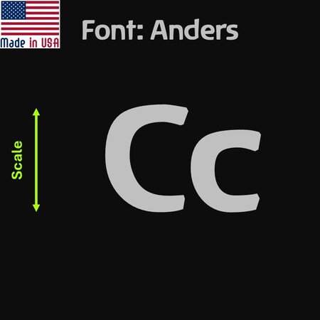 Aacc Self-Adhesive Vinyl Letter: c, Scale: 21 in. Color: Silver Font: Anders by, 24PK AACC-Anders-lc-Silver-I21x24