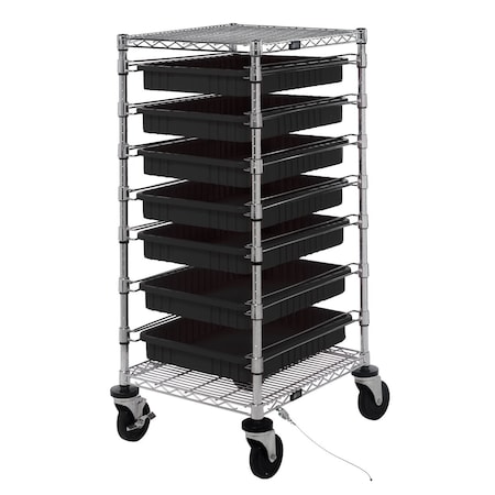 Quantum Storage Systems CONDUCTIVE BIN CART W/ 7 DIVIDABLE GRIDS BC212439M2CO