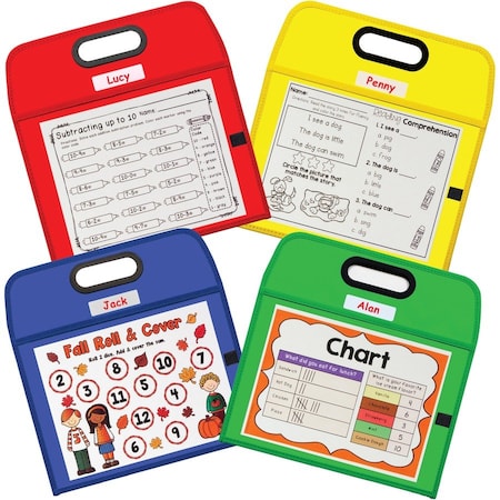 C-Line Products Portable Dry Erase Pockets, Assorted Colors, 10 x 13, 3PK 40210