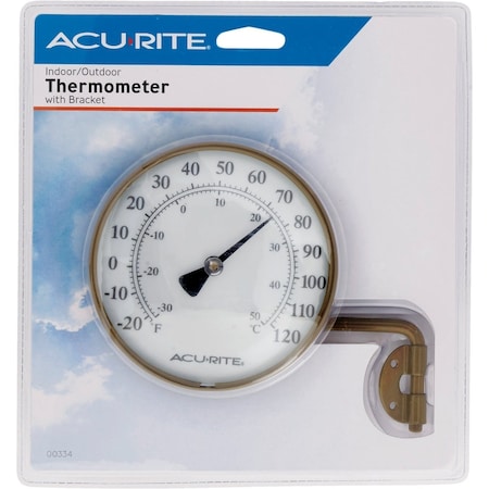 Acurite 4'' Dia. Metal Dial Indoor & Outdoor Thermometer 00334A3