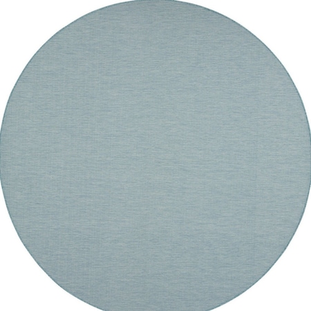 Homeroots 8' Aqua Round Power Loom Area Rug 522437