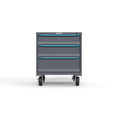 Strong Hold 3 drawer cabinet - (1x 6in, 1x 7in, 1x 9in) - Blue accents - Keyed Alike S3036-PCAAS-0303FS