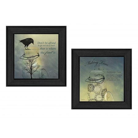 Homeroots Set Of Two Glass Jars Black Framed Print Kitchen Wall Art, 2PK 405660