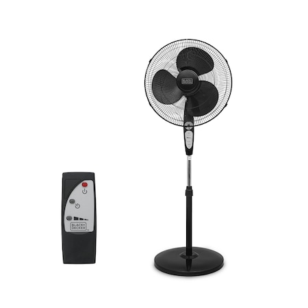 Black & Decker 18in Oscillating Pedestal Fan with Remote, , Black BDSF18MB