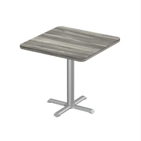 Correll Square Cafe Table, 36 in W, 36 in L, 29 in H, Particleboard Top, New England Driftwood SXT36S-52-98-52