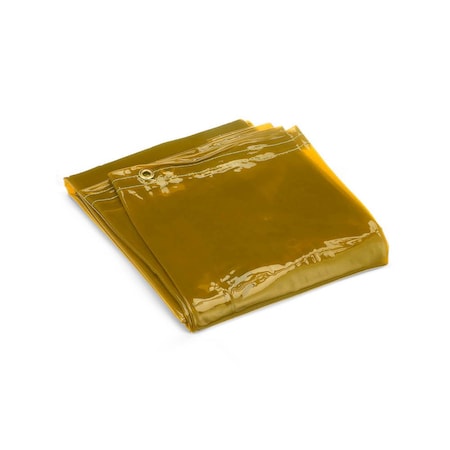 Wilson Welding Curtain, PVC, 8 ft L., 6 ft W., 13 oz, 150 Degrees F Withstand Temp., With Grommets, Gold 36312