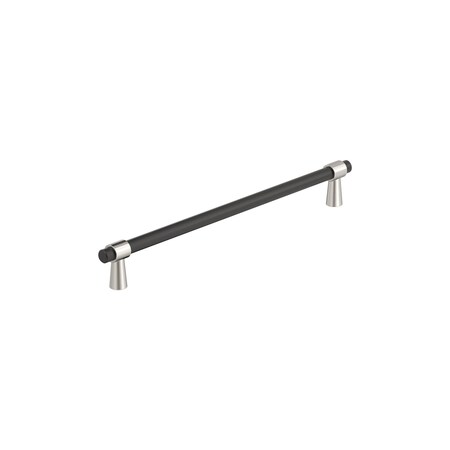 Amerock Mergence 8-13/16 inch 224mm Center-to-Center Matte Black/Polished Nickel Cabinet Pull BP36861FBPN