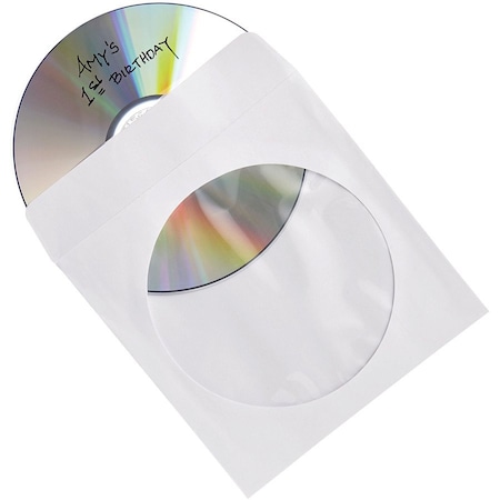 Verbatim CD/DVD Sleeves, 1 Disc Capacity, Clear/White, 100PK 49976