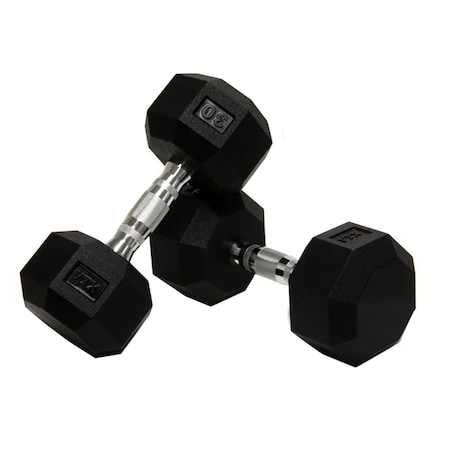 Troy Barbell 90 lbs 8-Sided Urethane Dumbbell, Black SD-090U