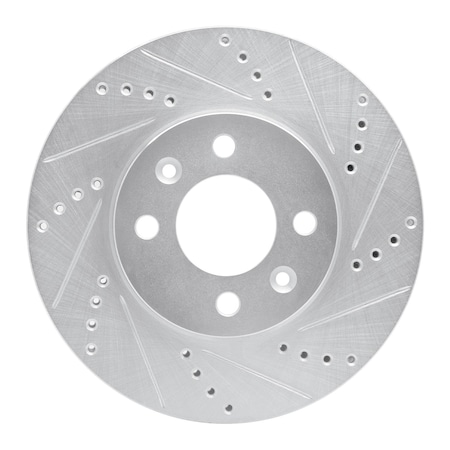 Dynamic Friction Co DFC Brake Rotor - Drilled and Slotted - Silver 631-65007R