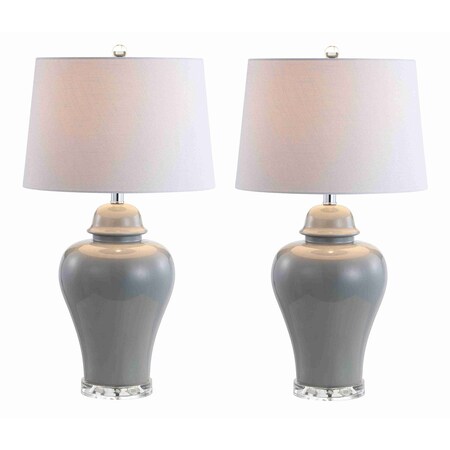 Jonathan Y Winnie 27" Ceramic Urn LED Table Lamp, Grey, 2PK JYL4020A-SET2