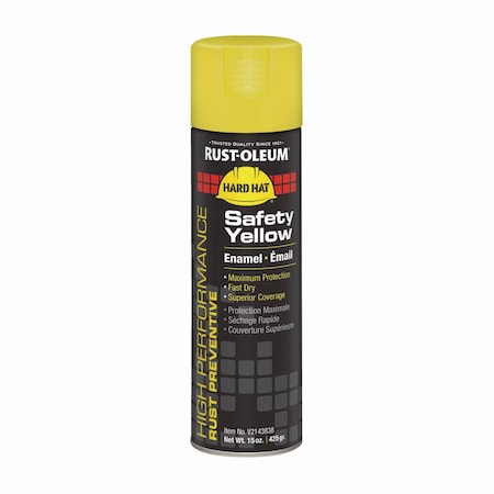 Rust-Oleum High Performance V2100 System Rust Preventive Enamel Spray Paint, Gloss Safety Yellow, 15 oz, 6PK RSTV2143838CT