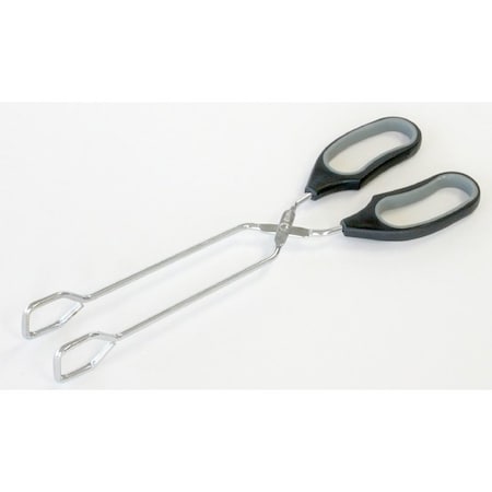 Chef Craft Serving Tongs, 12 in L, Stainless Steel, Black 21591