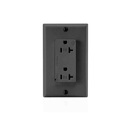 Leviton Surge Protector Receptacle, 20 Amp, 125 Volt, 5-20R NEMA, Black T5380-E