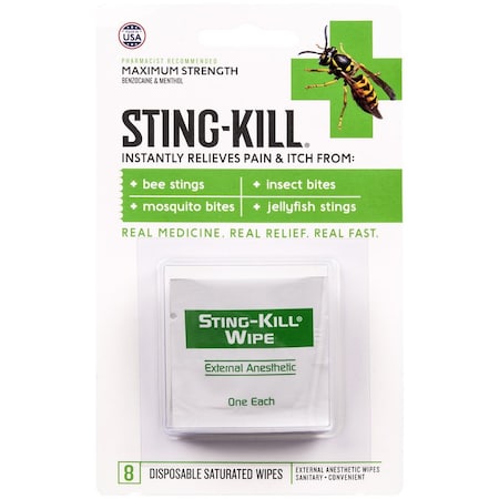Sting Kill Anesthetic Wipes 8PK 5250E