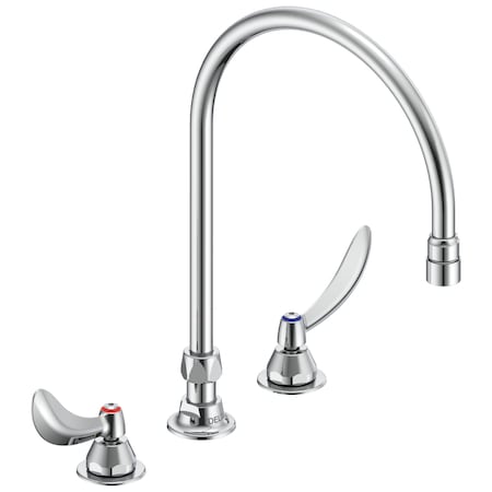 Delta Commercial 27C1 / 27C2 Two Handle 8 In Below Deck-Mount Faucet In Chrome 27C2934-R7