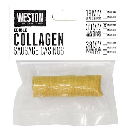 Weston Collagen Sausage Casing Vacuum Bag, Clear 19-0112-W