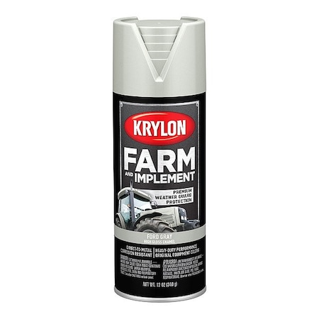 Krylon Spray Paint, Ford Gray, High-Gloss, Solvent, 12 oz K01942008
