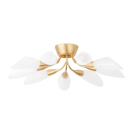 Hudson Valley Lighting Enfield 30.75 in. Semi Flush Vintage Gold Leaf 3031-VGL