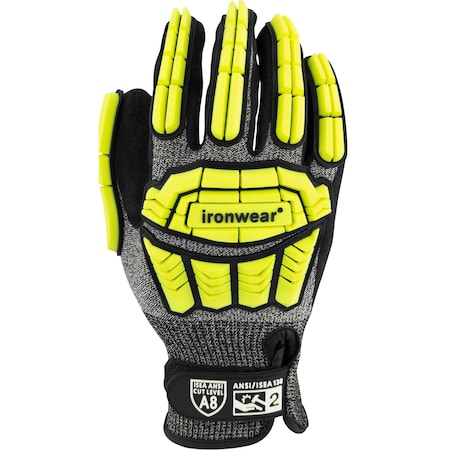 Ironwear Impact Level 2 A8 Cut Gloves with Nitrile Palm, X-Large 4947-XL