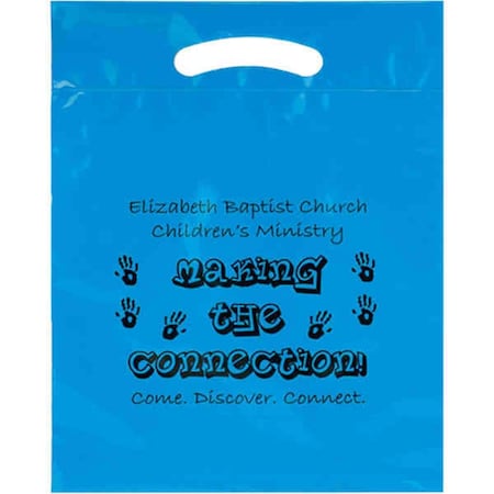 Aab Plastic Bag with Die Cut Fold-Over Reinforced Handle with 3 in. Gusset, 250PK 12DC1519