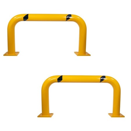 Mytee Products 2Pcs 24inx48in High-Profile Steel Machine Guard Rail Safety Barrier for Warehouse, 2PK MG-4824x2