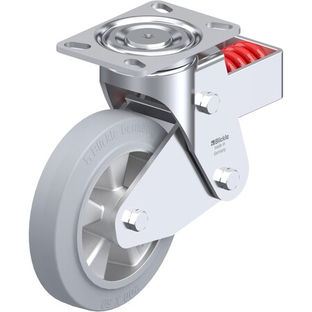 Blickle Swivel Plate Cstr, Solid Rbbr, 8", 1100 lb., Caster Load Rating Range: Heavy-Duty LHF-ALEV 200K-16-SG