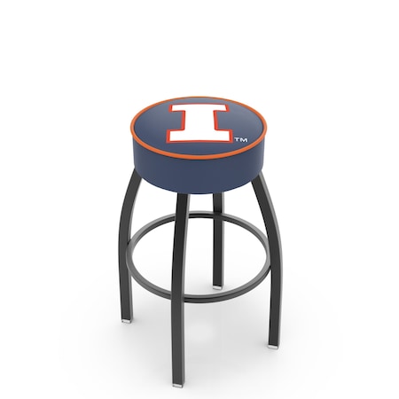 Holland Bar Stool Co 30" 4" Illinois Cushion Seat, Blk Wrinkle Base Swivel Bar Stool L8B130IlliniU
