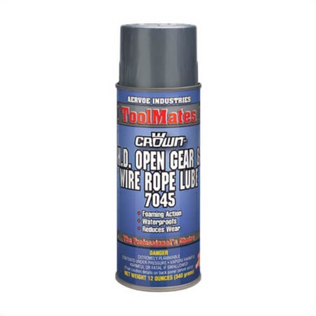 Crown By Aervoe Lubricant, 16 oz, Aerosol Spray Can, Black 7045